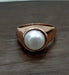 rings White Pearl Freshwater Round Unique Ring Handmade Vintage Jewelry Gift for Her - by GIRIVAR CREATIONS