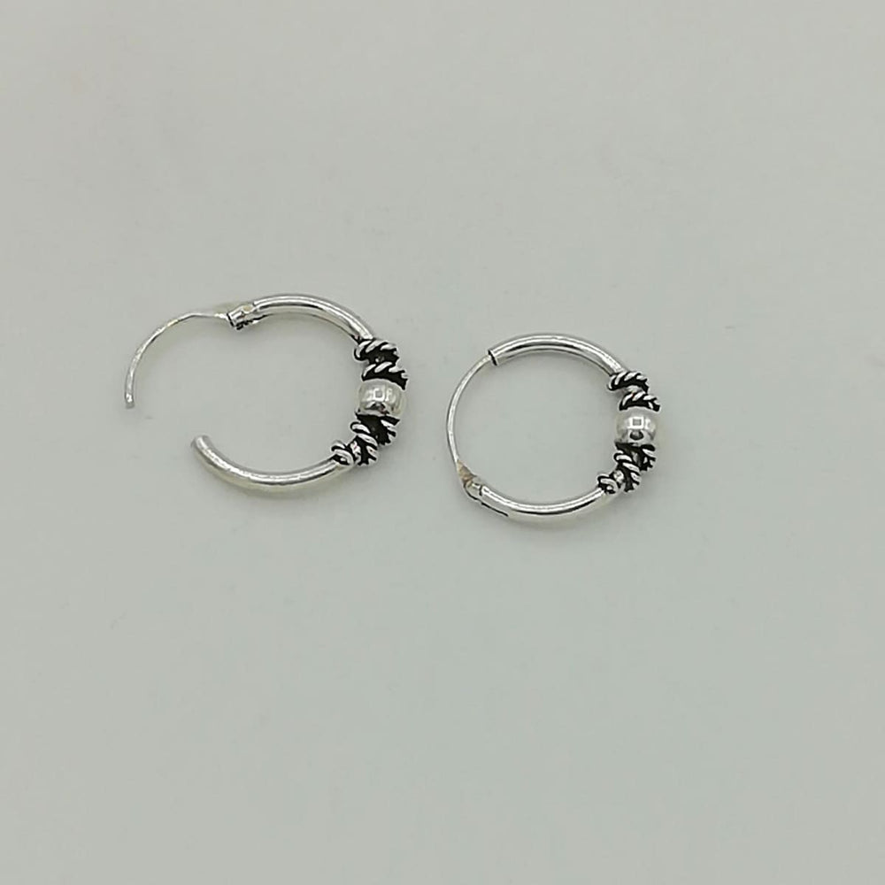 earrings 12 mm Silver Bali hoops | Wire art | Ethnic | Ear piercings | Minimalist | ear | E44 - by OneYellowButterfly