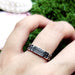 Women Men’s Wide Band Open Ring Oxidized 925 Sterling Silver Statement - by Ancient Craft