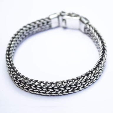 Bracelets Woven Silver Bracelet Father’s Day gift Handmade jewelry - by Craftnez