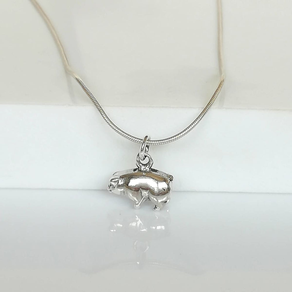 necklaces Year Of pig - Silver Pig Necklace - Cute Charm - Jewelry - Multipurpose - Bohemian Pendant - Bracelet - PD344 - by 