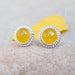 Earrings Yellow Chalcedony Stud sterling silver Gemstone studs Silver Artisan Jewelry